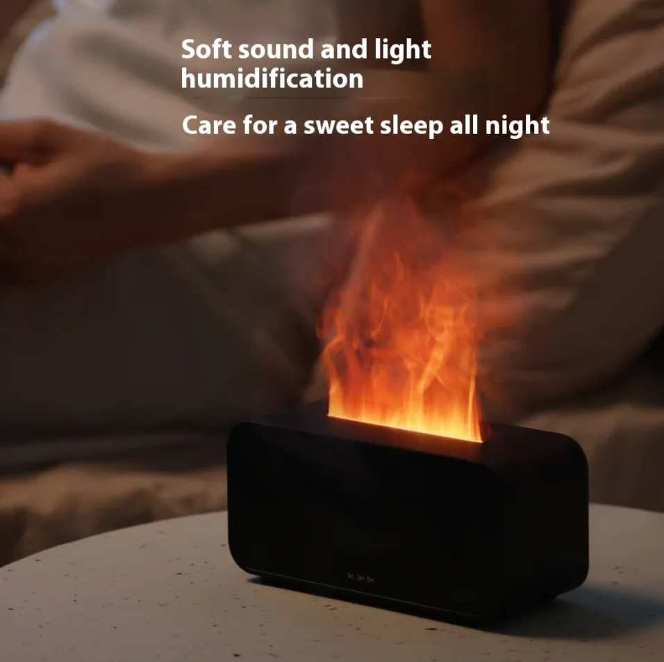 Flame Aroma Diffuser & Humidifier - Fire Effect Essential Oil Mist