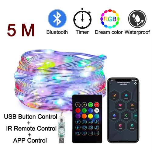 Dreamcolor Bluetooth RGB LED Fairy String Lights