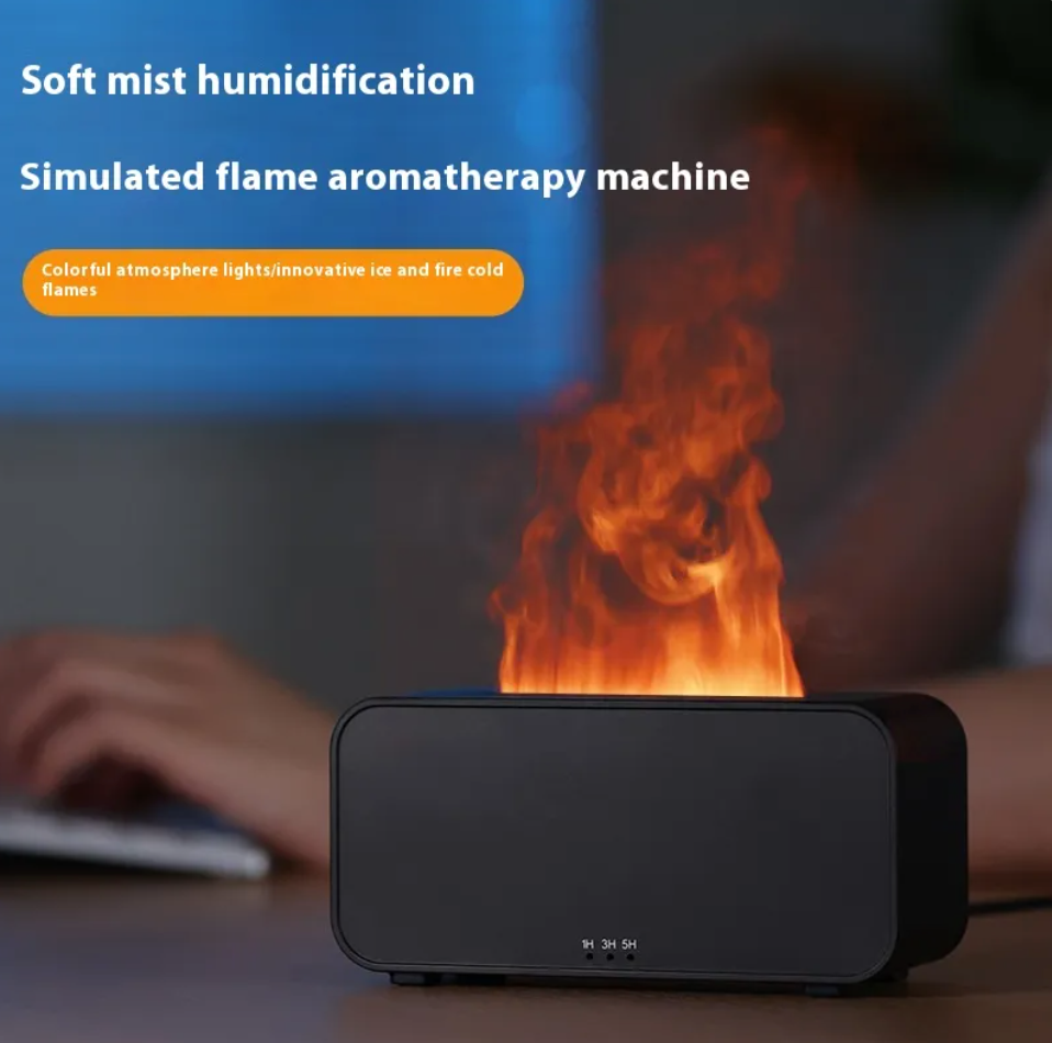 Flame Aroma Diffuser & Humidifier - Fire Effect Essential Oil Mist