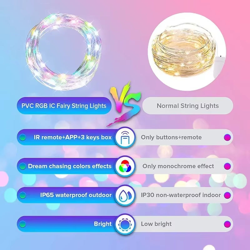 Dreamcolor Bluetooth RGB LED Fairy String Lights