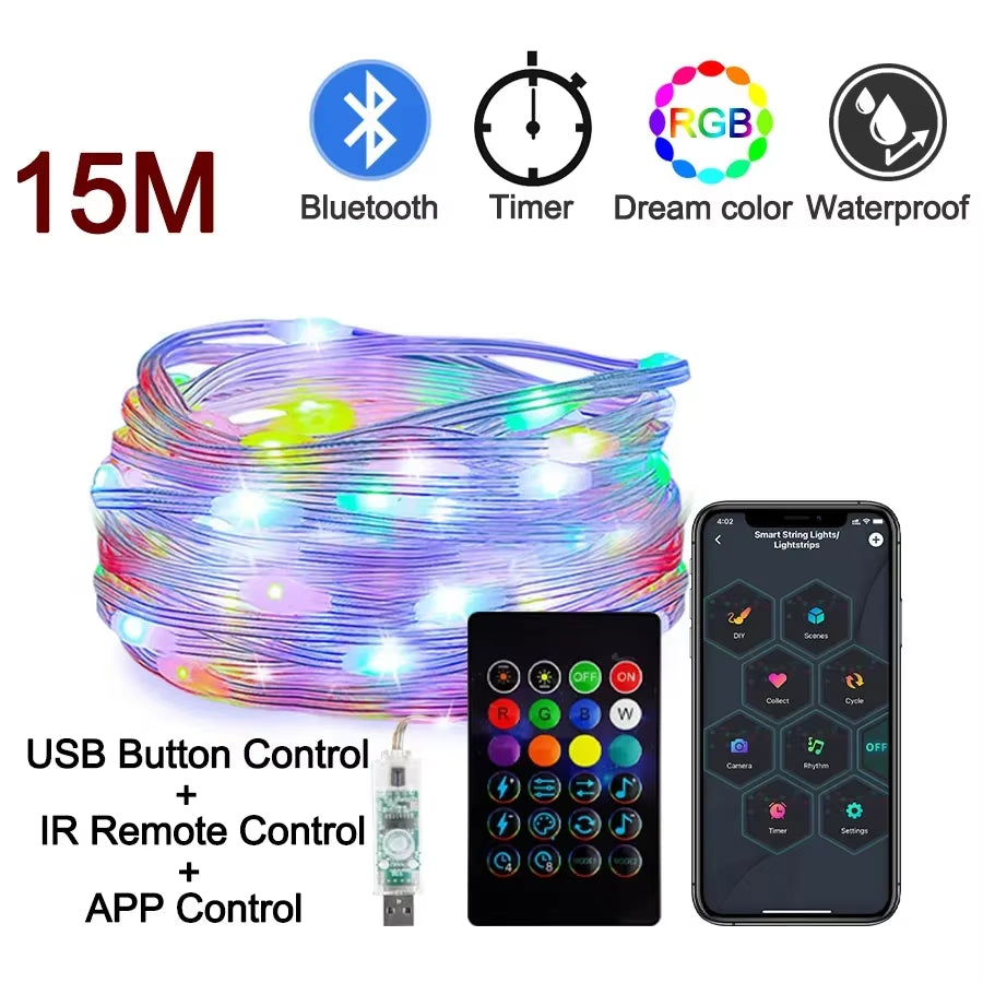 Dreamcolor Bluetooth RGB LED Fairy String Lights