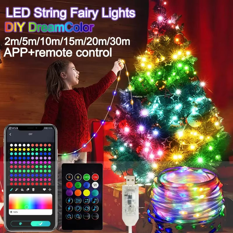 Dreamcolor Bluetooth RGB LED Fairy String Lights