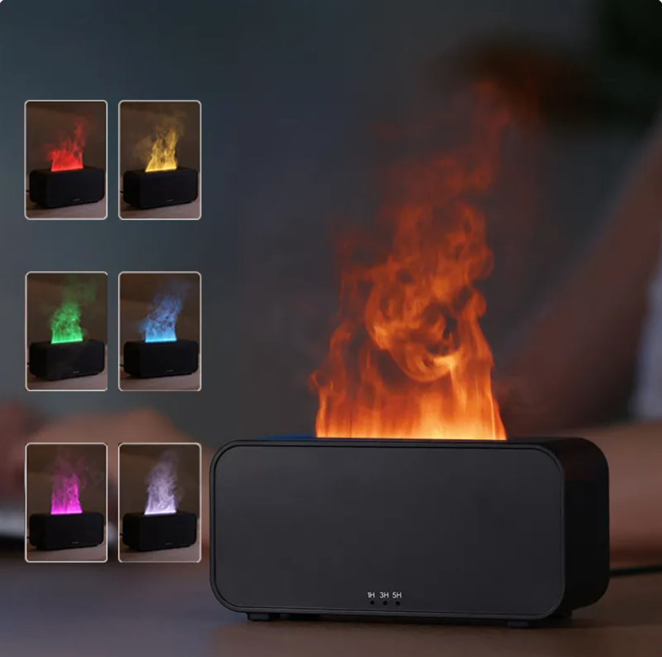 Flame Aroma Diffuser & Humidifier - Fire Effect Essential Oil Mist