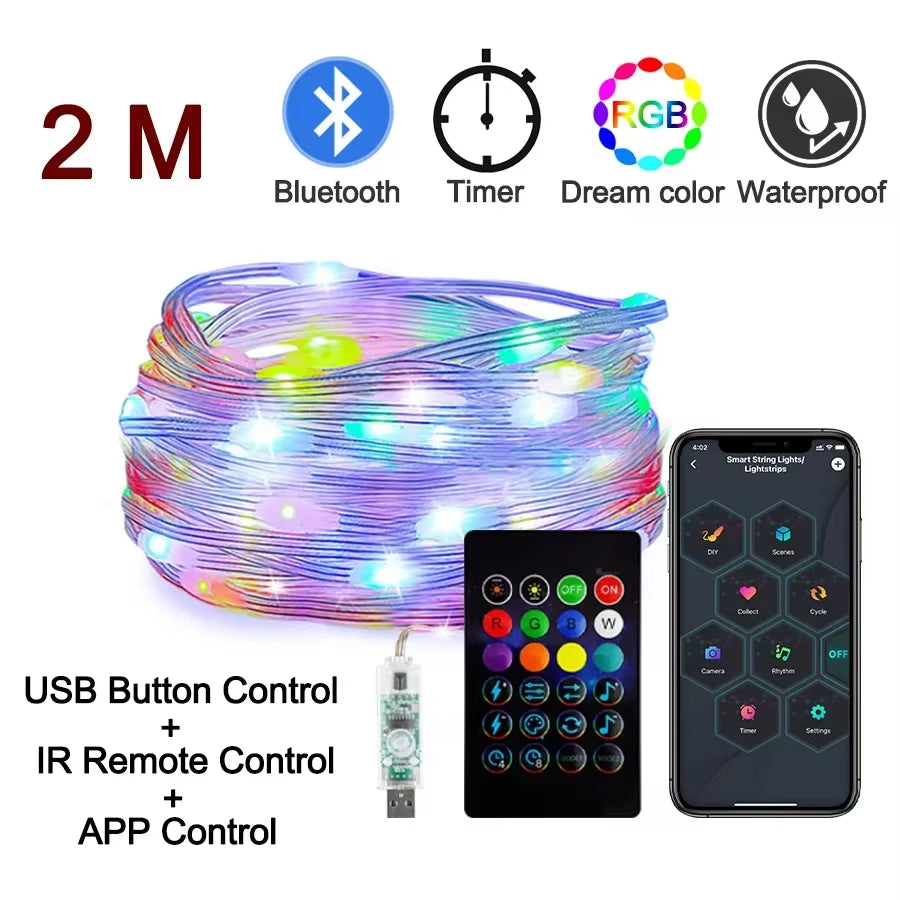 Dreamcolor Bluetooth RGB LED Fairy String Lights